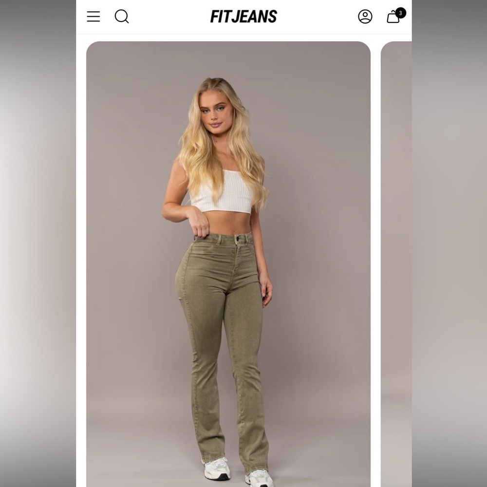 Brand new FITJEANS Pastel Flared - Khaki -  Medium (fits small)